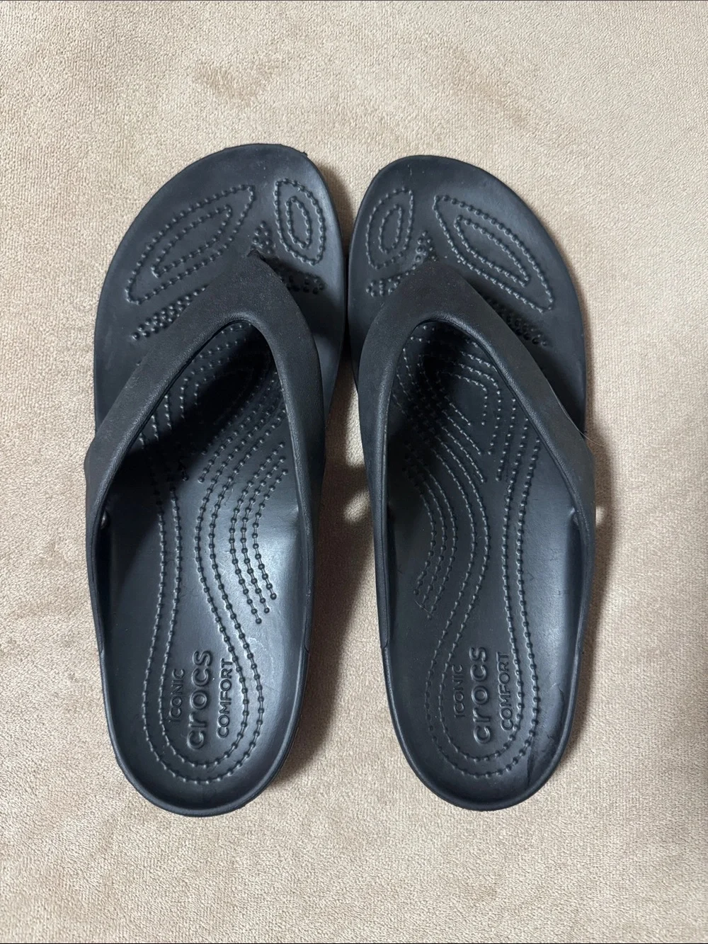 CROCS Women’s Black Comfort Flip-Flops
